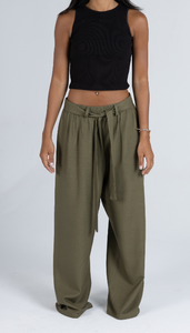 Olive Green Linen Pants